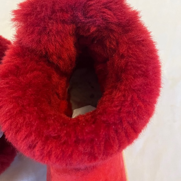 7 Ugg Selene Boot Red Suede Nautical Rope Back Accent warm rare excellent condit - Picture 12 of 15